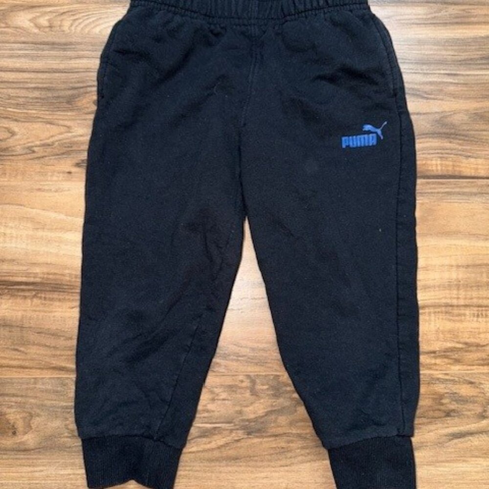 Puma Kids Black & Blue Joggers